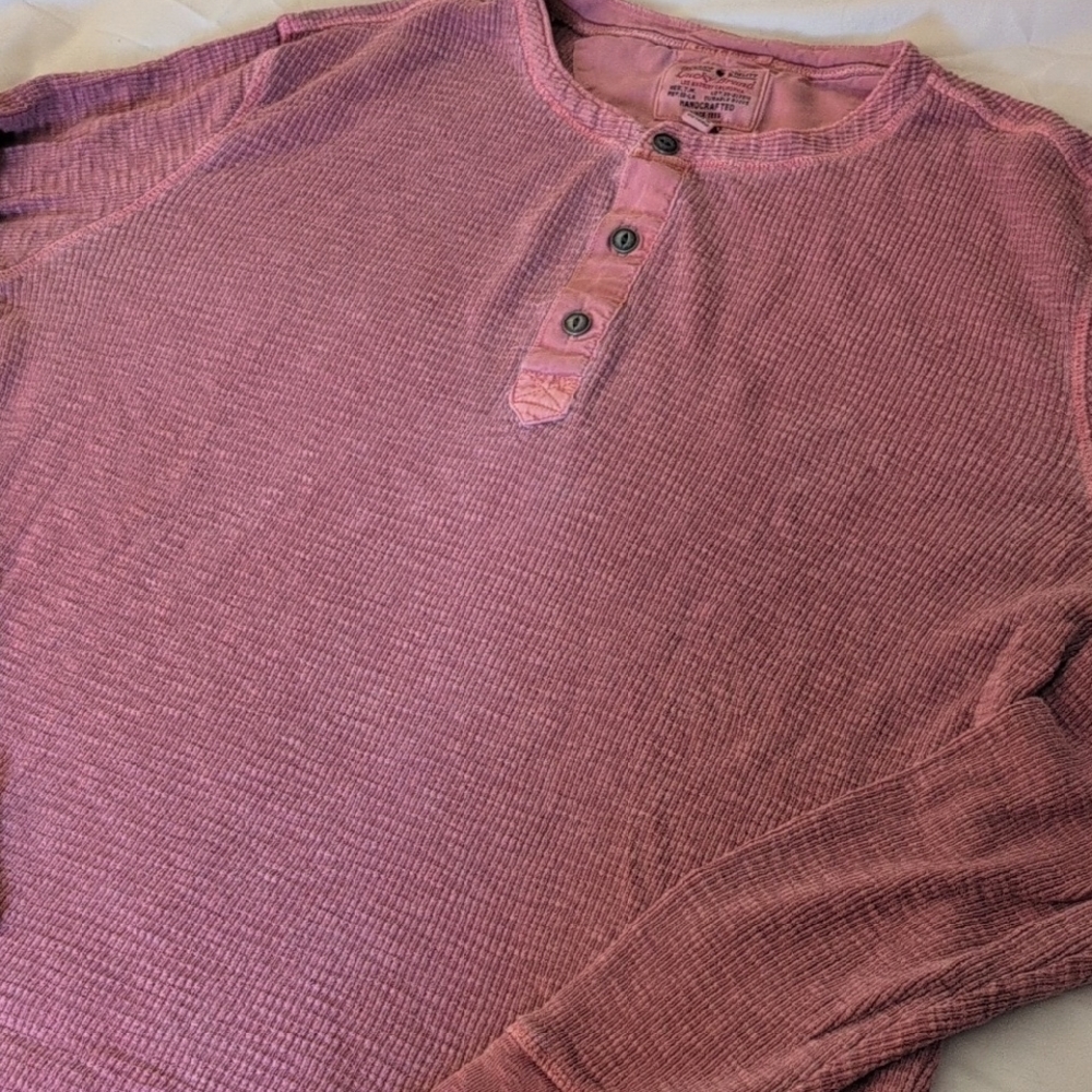 Lucky Brand Long Sleeve Waffle Henley Shirt